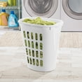 thumbnail image 3 of Sterilite Large Open Laundry Hamper, Plastic Oval Shape with Wide Opening and Carry Handles, White, 6 Pack, 3 of 9
