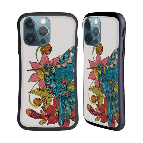 Head Case Designs Officially Licensed Valentina Birds Hummingbird Hybrid Case Compatible with Apple iPhone 13 Pro