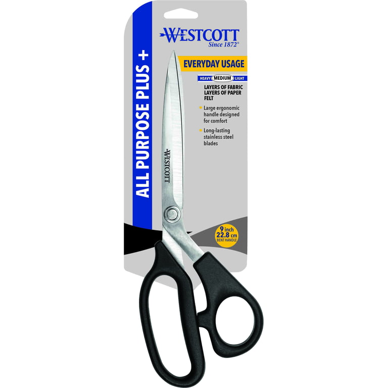 Westcott All Purpose Plus 9 inch Bent Stainless Steel Scissors
