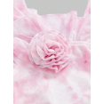 thumbnail image 4 of Pink Ruffle Halter Mini Dress With Floral Print And Rose Embellishment, 4 of 5
