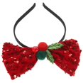 thumbnail image 5 of Xmas Party Headband Featuring A Bow Shape In Red Color Suitable For Performances And Masquerades Great Girls 1Pcs, 5 of 5
