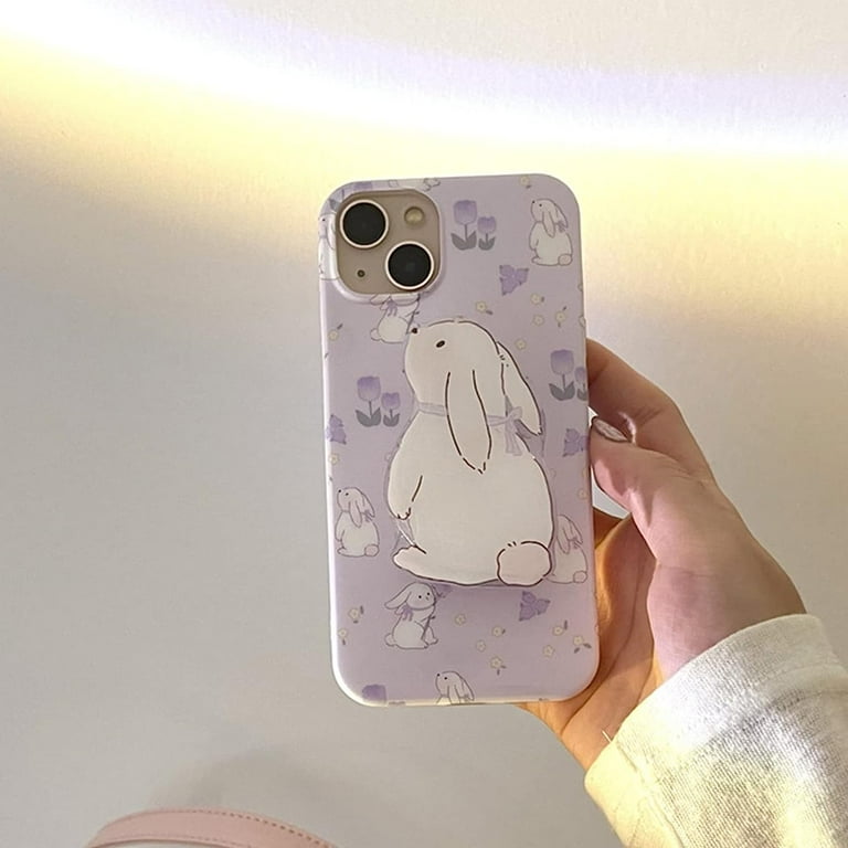 Pink Holographic Bunny Phone Case Compatible with iPhone 14