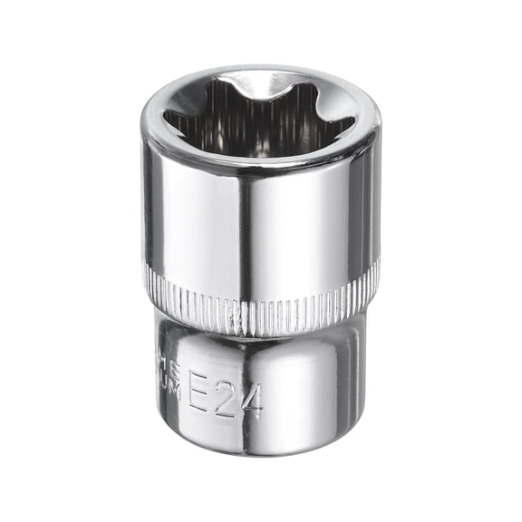 Uxcell E-Torx Socket 1/2" Drive E24 Star Socket 1.5" Length 6 Point Spline Sleeve