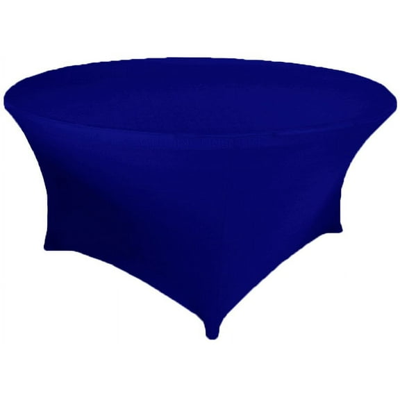 Wedding Linens Inc. (200 GSM) Premium 4FT / 48" Round Spandex Stretch Fitted Table Cover Tablecloths - Royal Blue