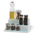 thumbnail image 3 of Copco Non-Skid 3-Tier Spice Pantry Cabinet Storage and Organizer, 10-inch, White/Aqua, 3 of 7