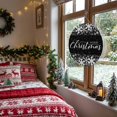 thumbnail image 3 of Welcome Sign for Front Door, Merry Christmas Round Metal Wall Art Wreaths, Winter Snowflake Xmas Black Outdoor Indoor Wall Hanging Sign for Porch Decor Housewarming Gifts 11.8 Inch, 3 of 8