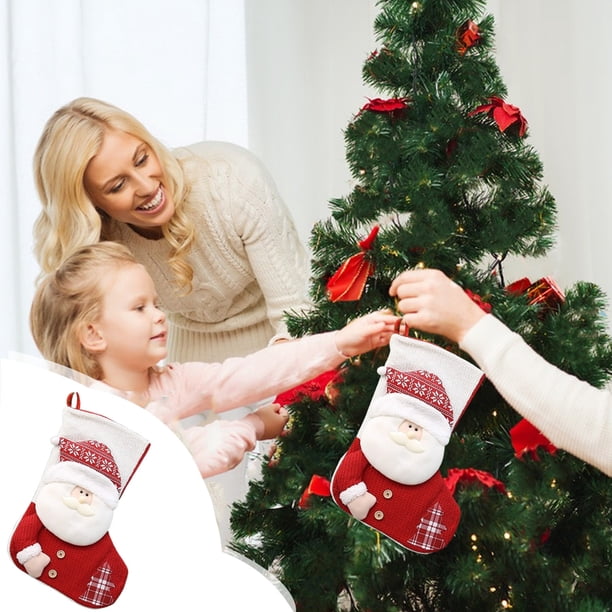 Calcetines Navideños onlyliua de Papá Noel con Lentejuelas y Bolsas de Caramelos