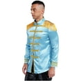 thumbnail image 3 of Eandarui Men's Halloween SGT Sergeant Pepper Costume Jacket Fancy Dress Hippie Music Star 1960s Shirt Light Blue XXL, 3 of 7