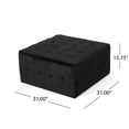 thumbnail image 2 of Noble House Jerry Glam Tufted Velvet Ottoman, Black, 2 of 8