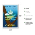 thumbnail image 2 of Canada - France - Maple Leaf Landscape - Vintage Airline Travel Poster by Jean Marie Nabrin c.1951 - Master Art Print (Unframed) 12in x 18in, 2 of 4