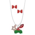 thumbnail image 1 of Delight Jewelry Rose Goldtone Clear Crystal Lucky Star Christmas Kiss Charm Necklace and Stud Earrings, 1 of 4