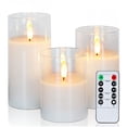 thumbnail image 1 of Velas sin llama Amagic, de cristal transparente, funciona con pilas, juego de 3, 1 of 7
