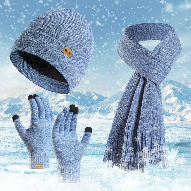 Knit Hat Light Blue Hat And Scarf Set Outfmvch Winter Hats For
