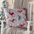 thumbnail image 2 of Greendale Home Fashions Reindeer and Snowflakes Christmas Square Throw Pillow - 18" - Gray, 2 of 5