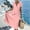 Pink, variant on Women's Solid Color Wrap V Neck Midi Dress Short Sleeve Tie Waist Casual Vacation Dress with Pockets Blue XL(XL)