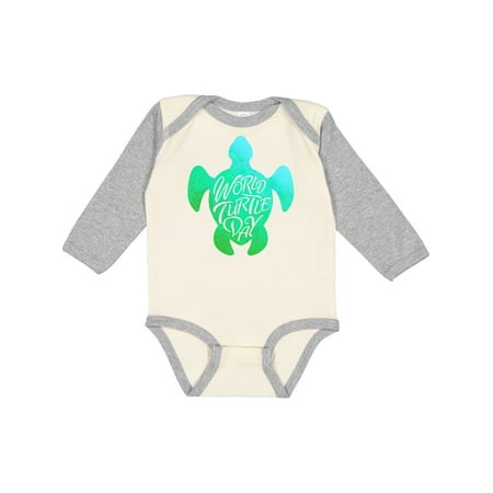 

Inktastic World Turtle Day with Sea Turtle in Green and Blue. Gift Baby Boy or Baby Girl Long Sleeve Bodysuit