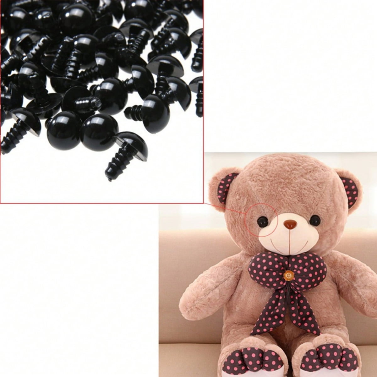 GEIWOGUO 284pcs 6-12mmPlastic Safety Eyes Craft Doll Black Eyes With Gaskets For DIY Crafts Stuffed Animals KnittingToy
