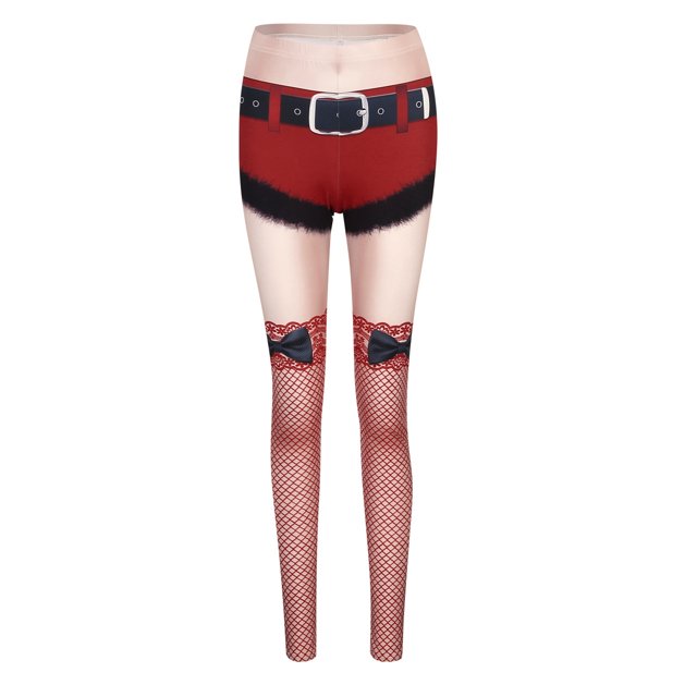 MKLEKYY Leggings para mujer Pantalones de yoga con estampado navideño para mujer Mallas ajustadas