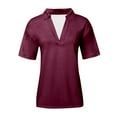 thumbnail image 6 of Women Short Sleeve Shirts V Neck Summer Tops Casual Work Basic Tees Tops Athletic Shirts Women Summer Womens Polyester Spandex Shirt Ringer Tee Short Sleeve Shirts for Women Long Sleeve Tees, 6 of 6