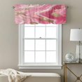 thumbnail image 3 of Pink Gradient Marble Valance Curtain Gold Foil Window Valances Rod Pocket Short Curtains Window Treatments for Kitchen Bedroom Bathroom Laundry 42" x 18", 3 of 9