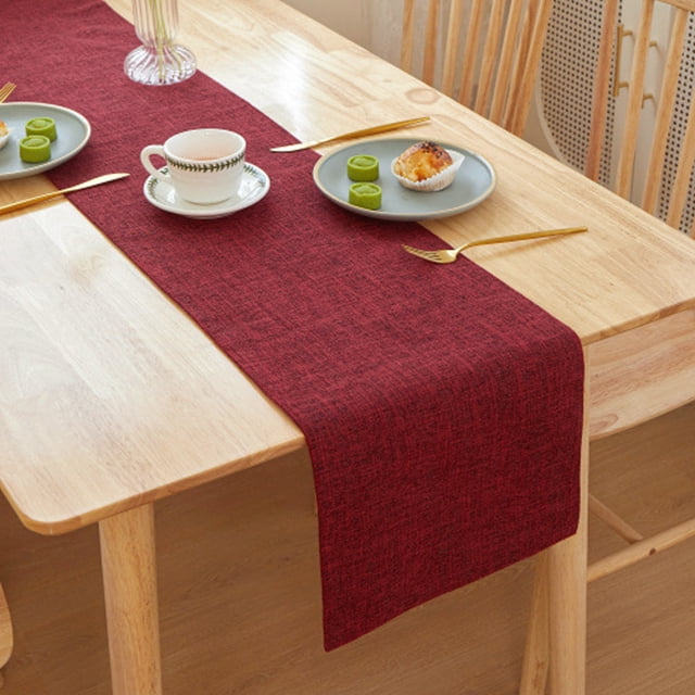 Chemin de Table Transparent pour Décoration de Mariage - Nappe de Fête en Polyester Plissée, Chemin de Table Décoratif Réutilisable, Vin, JKODE