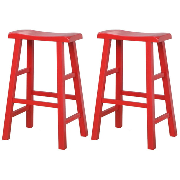 Solid Wood Saddle Seat Barstools 29, Counter Height Stools For Obese