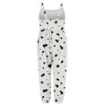 thumbnail image 4 of Toddler Girls Cow Print Jumpsuit Sleeveless Overalls Kids Spaghetti Strap Pants with Pockets Black 9 3-4 Years, 4 of 9