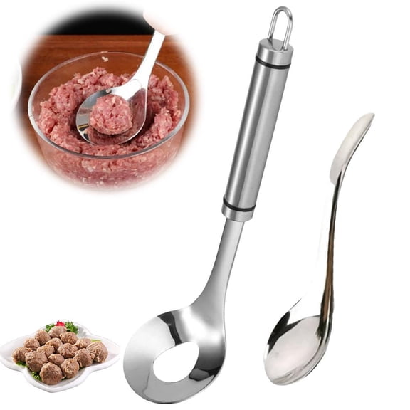 Stainless Steel Meatball Maker Spoon with Scraper 10.2 Inch for Home Prep