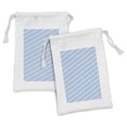 thumbnail image 1 of Abstract Fabric Pouch Set of 2, Geometric Rounded Little Square Forms in Gradient Tones Ocean Mosaic Art Deco, Drawstring Bag for Toiletries Masks and Favors, 9" x 6", Blue and White, by Ambesonne, 1 of 2