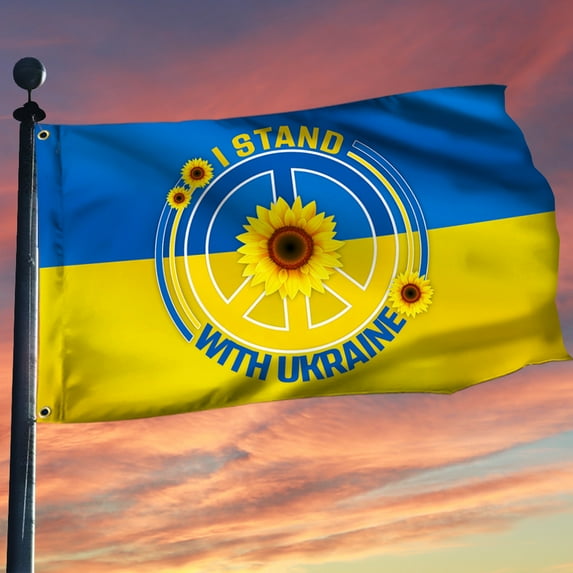 Flagwix Ukraine Peace Sign Grommet Flag I Stand With Ukraine BNT579GF - 5x8 ft., No Flag Pole Rings