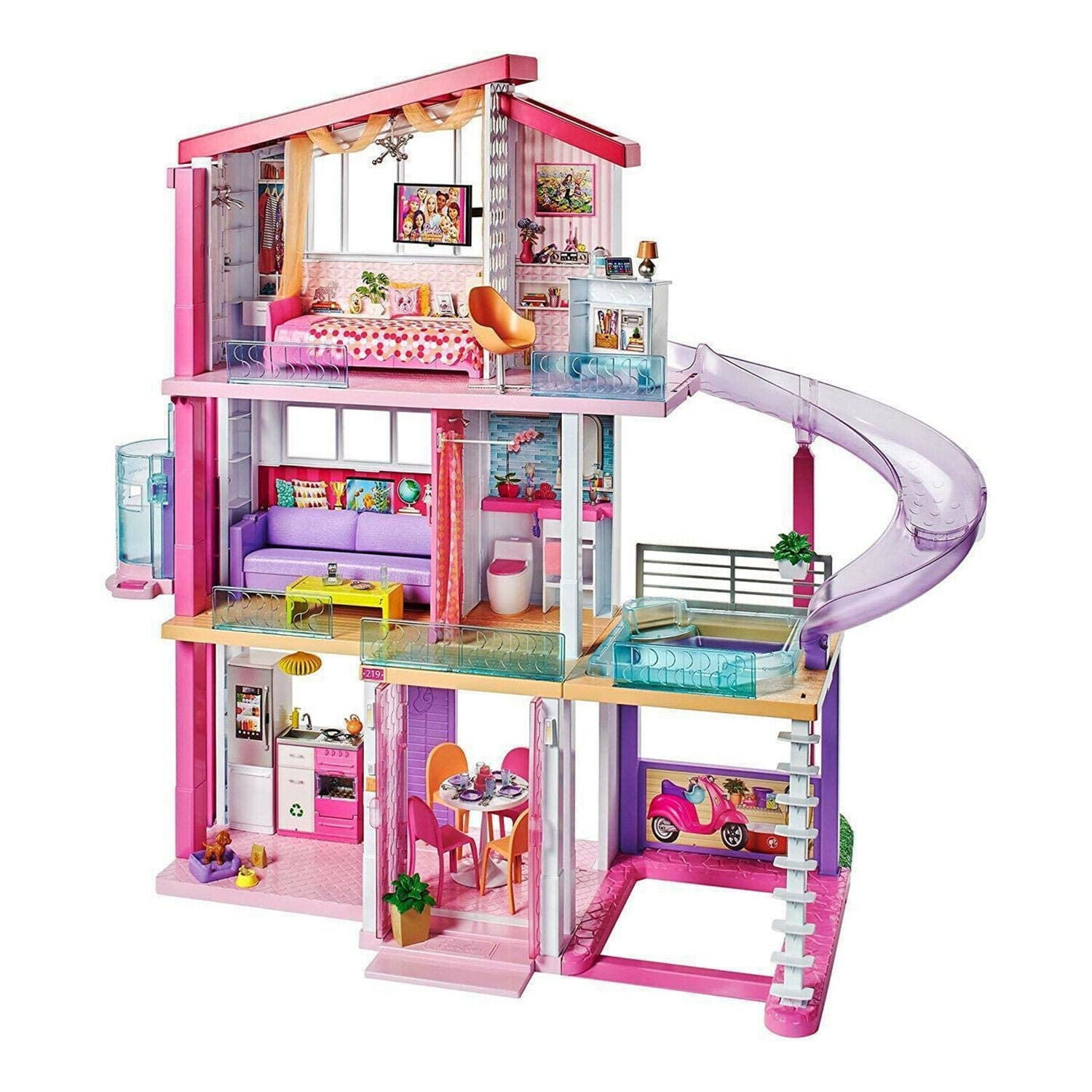  Barbie  FHY73 DreamHouse Portable  Doll House  with Furniture 