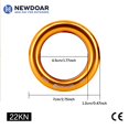 thumbnail image 2 of NewDoar Rappel Ring 25kN Aluminum Alloy O-Ring for Rock Climbing Arborist Rescue Hammock and Slackline (Gold 5 Pack), 2 of 5