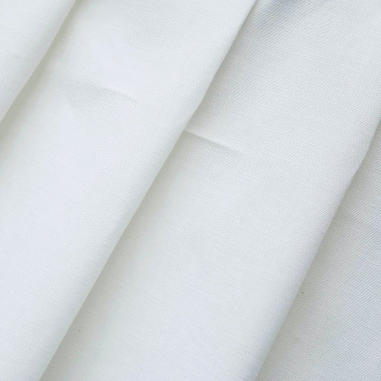 Fabric Mart Direct Off White Cotton Linen Fabric By The Yard, 42 inches or  107 cm width, 1 Yard White Cotton Fabric, Cotton Linen Apparel Clothes