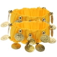 thumbnail image 1 of Par de pulseras de gasa para danza del vientre con moneda (amarillas), 1 of 5