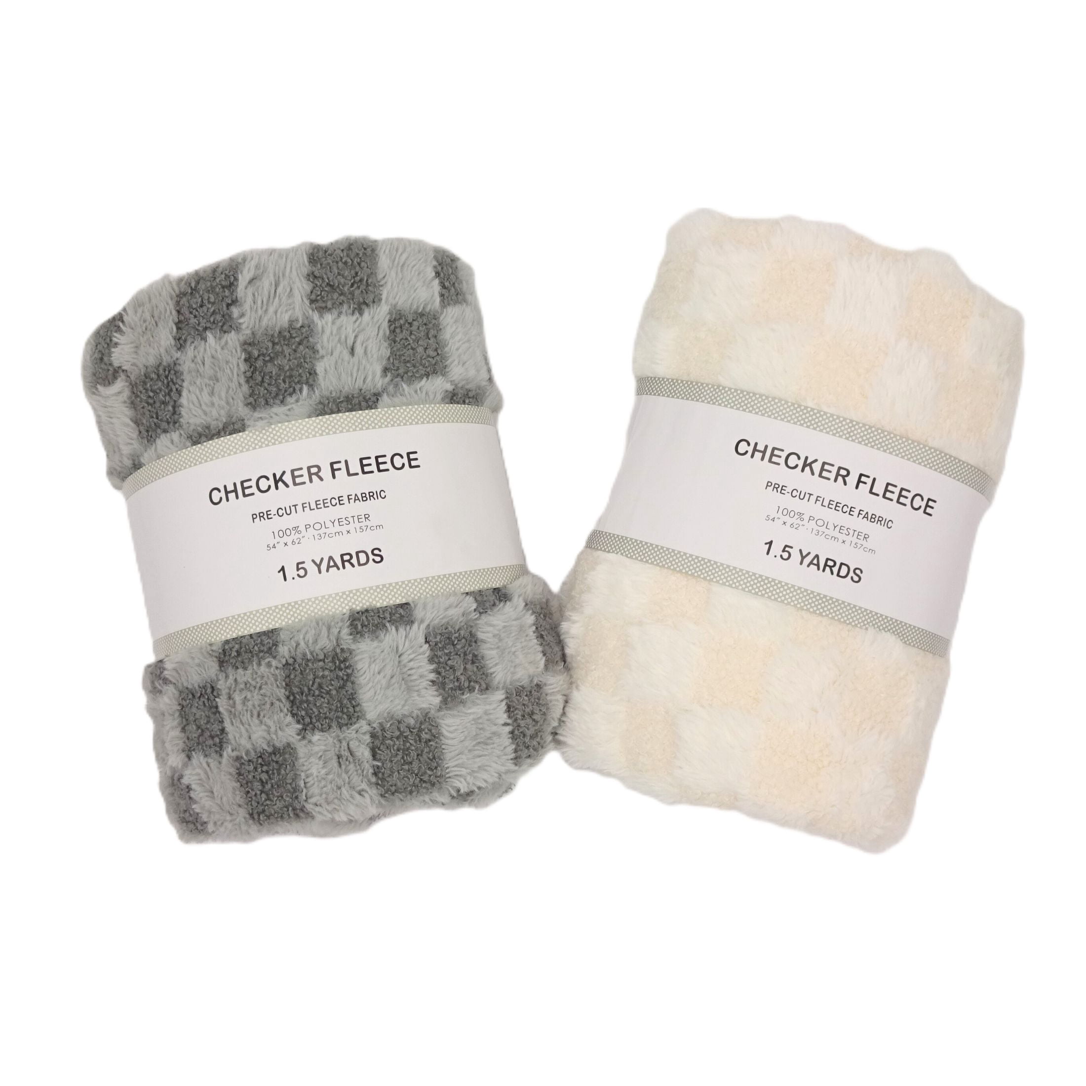 Shason Textile (1.5 Yard Cut) Flc Coral Check, Grey.