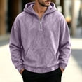thumbnail image 2 of Atkumj Mens Pullover Hoodies with Half Zip Vintage Fashion Solid Color Hooded Sweatshirt Casual Long Sleeve Fall Hoodies with Kangaroo Pocket M, 2 of 6
