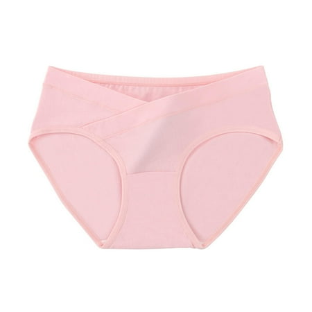 Annhoo Women s Panties Plus Size Maternity V Crossover Low-Rise Cotton Briefs Full Coverage Breathable Underwear