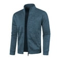 thumbnail image 3 of Men's Lightweight Fleece Full Zip Jacket Stand Collar Soft Warm Windproof Coat with Pockets for Outdoor, 3 of 4