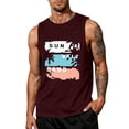 thumbnail image 2 of IYYVV Mens Sleeveless Tank Tops Graphic Workout Muscle Gym T-Shirts Hawaiian Printed Summer Beach Vacation Tops Wine L, 2 of 4