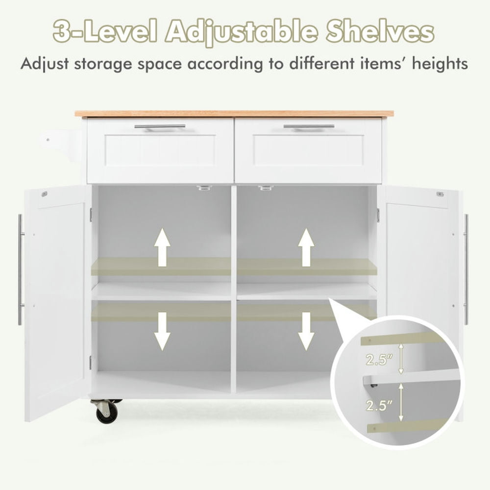 Finihen Rolling Cart, Kitchen Island Cart, Heavy Duty Rolling Kitchen Cart with Tower Holder and Drawer, for Kitchen, Dining Room, White Finihen Rolling Cart, Kitchen Island Cart, Heavy Duty Rolling Kitchen Cart with Tower Holder and Drawer, for Kitchen, Dining Room, White