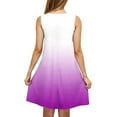 thumbnail image 4 of Viikei Womens Summer Dresses under $10,Sun Dresses for Women Plus Size,Ladies' Fashion Trend Print Sleeveless Round Neck Knee Length Skirt Purple S, 4 of 5