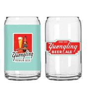 Yuengling Vintage Style Beer Glass Can, Premium Beer Design, 16 oz, Set of 2
