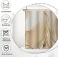 thumbnail image 6 of Tan Shower Curtain, Modern Taupe and Grey Marble Shower Curtain for Bathroom Aesthetic Ink Texture Waterproof Shower Curtain Set with Hooks, 72x84 Inch, 6 of 6