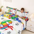 thumbnail image 4 of Erosebridal Letter S Soccer Ball Print Full Size Sheets, Sports Monogram Bed Sheets for Kids Boys and Girls, 1 Flat Sheet, 1 Fitted Sheet and 2 Pillowcases, 4 of 6