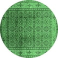 thumbnail image 1 of Ahgly Company Indoor Round Oriental Emerald Green Industrial Area Rugs, 3' Round, 1 of 4