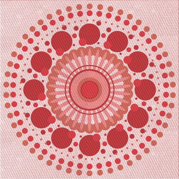 Ahgly Company Indoor Square Patterned Pink Area Rugs, 5' Square