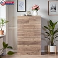 thumbnail image 2 of Hassch 6 Drawers Dresser for Bedroom, 43.9"H Tall Wood Chest of Drawers with Spacious Storage Space, Rustic Storage Dressers Organizer, for Living Room, Hallway, Home Office, Gray, 2 of 7