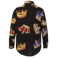 thumbnail image 4 of Camisa informal con cuello de solapa y estampado de corona para hombre Pompotops  oipoqjl26634, 4 of 9