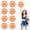 Orange+White, variant on Pom Poms Cheer 8 Pieces, Cheerleading Pompoms Handheld Squad Set for Sports Team, Party, Festival, Adults Kids, Easy Fluff Design