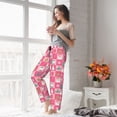 thumbnail image 5 of Sigee Pink Christmas Cheer print Women's Soft Pajama Pants Lounge Sleep Bottoms with Elastic Waistband and Pockets-Large, 5 of 6